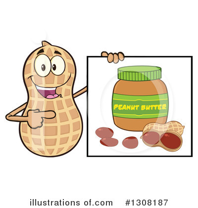 Royalty-Free (RF) Peanut Character Clipart Illustration by Hit Toon - Stock Sample #1308187