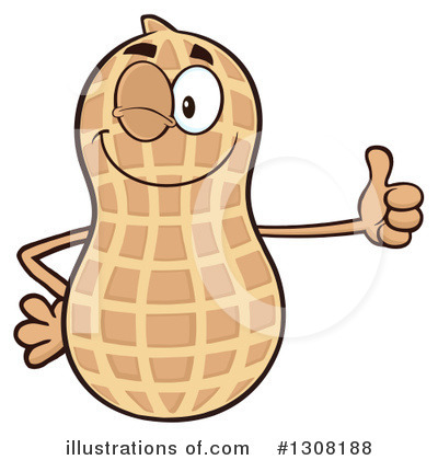 Royalty-Free (RF) Peanut Character Clipart Illustration by Hit Toon - Stock Sample #1308188
