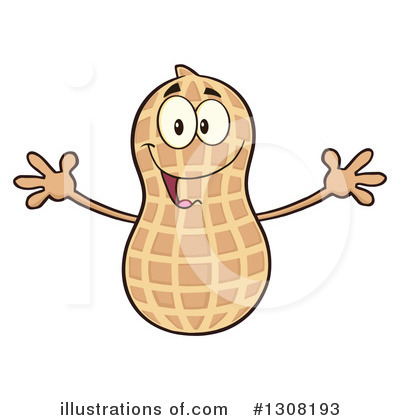 Royalty-Free (RF) Peanut Character Clipart Illustration by Hit Toon - Stock Sample #1308193