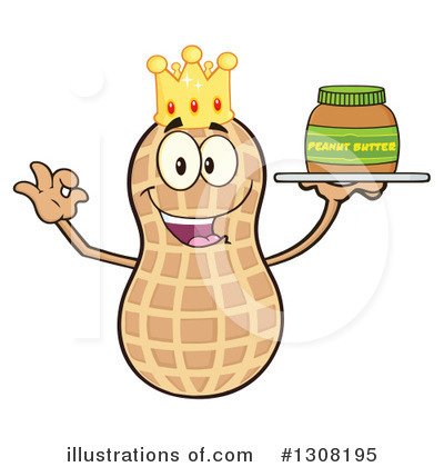 Royalty-Free (RF) Peanut Character Clipart Illustration by Hit Toon - Stock Sample #1308195