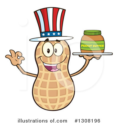 Royalty-Free (RF) Peanut Character Clipart Illustration by Hit Toon - Stock Sample #1308196