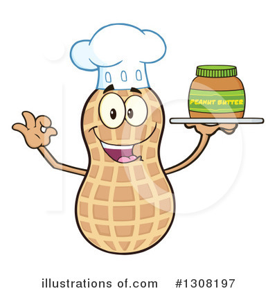Royalty-Free (RF) Peanut Character Clipart Illustration by Hit Toon - Stock Sample #1308197