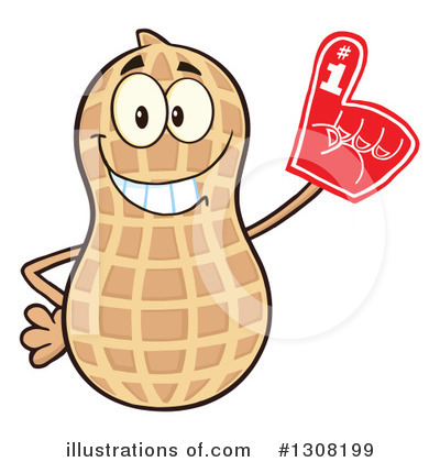 Royalty-Free (RF) Peanut Character Clipart Illustration by Hit Toon - Stock Sample #1308199