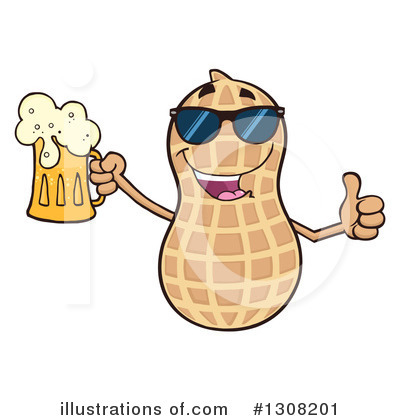 Royalty-Free (RF) Peanut Character Clipart Illustration by Hit Toon - Stock Sample #1308201
