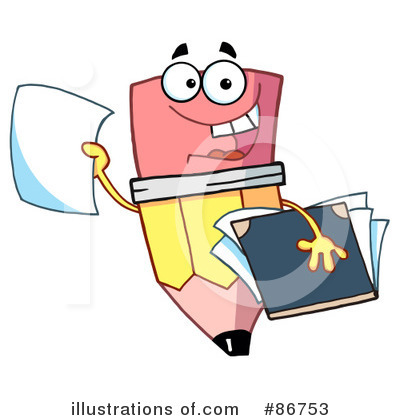 Royalty-Free (RF) Pencil Character Clipart Illustration by Hit Toon - Stock Sample #86753