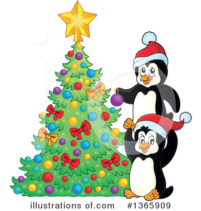 Christmas Penguin Clipart #1365909 by visekart