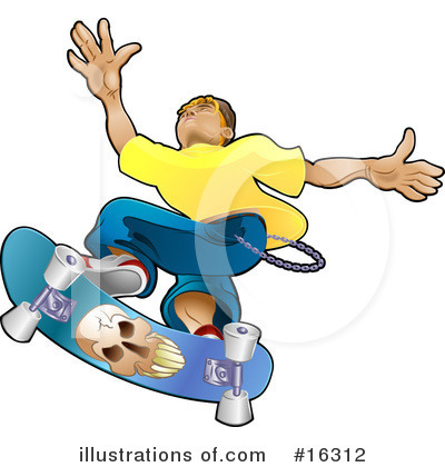 Skateboarding Clipart #16312 by AtStockIllustration
