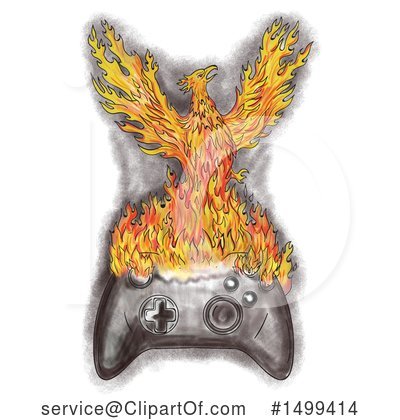 Royalty-Free (RF) Phoenix Clipart Illustration by patrimonio - Stock Sample #1499414