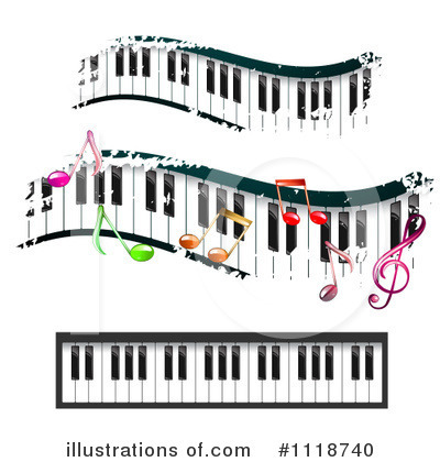 Royalty-Free (RF) Piano Keyboard Clipart Illustration by merlinul - Stock Sample #1118740