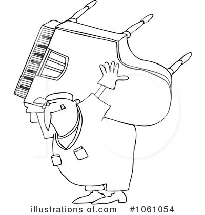 Royalty-Free (RF) Piano Mover Clipart Illustration by djart - Stock Sample #1061054