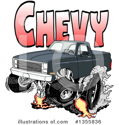Pickup Truck Clipart #1355836 by LaffToon