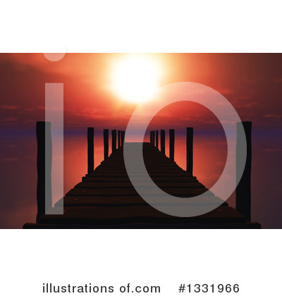 Royalty-Free (RF) Pier Clipart Illustration by KJ Pargeter - Stock Sample #1331966