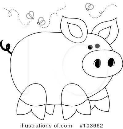 Royalty-Free (RF) Pig Clipart Illustration by Pams Clipart - Stock Sample #103662