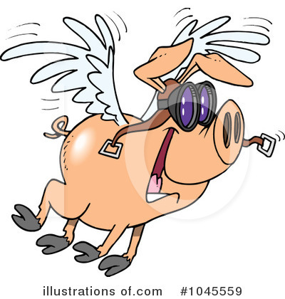 Flying Pig Clipart #1045559 by toonaday