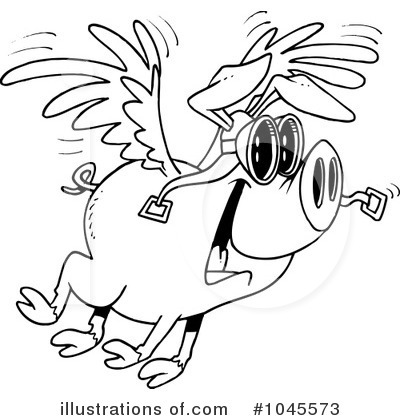 Flying Pig Clipart #1045573 by toonaday