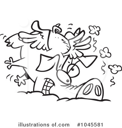 Flying Pig Clipart #1045581 by toonaday