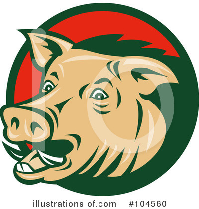 Royalty-Free (RF) Pig Clipart Illustration by patrimonio - Stock Sample #104560