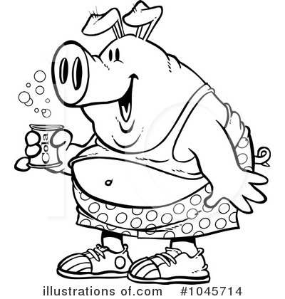 Royalty-Free (RF) Pig Clipart Illustration by toonaday - Stock Sample #1045714
