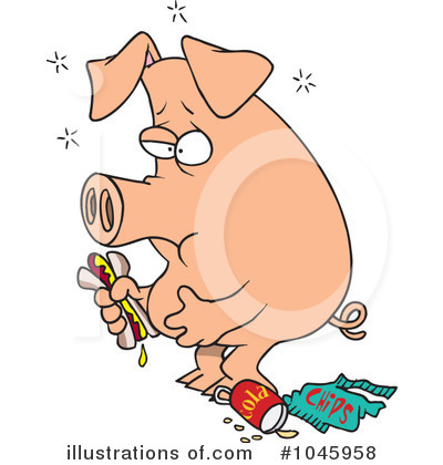 Royalty-Free (RF) Pig Clipart Illustration by toonaday - Stock Sample #1045958