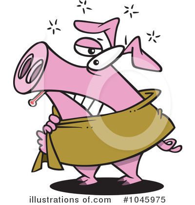 Royalty-Free (RF) Pig Clipart Illustration by toonaday - Stock Sample #1045975