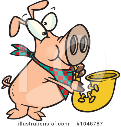 Royalty-Free (RF) Pig Clipart Illustration by toonaday - Stock Sample #1046787