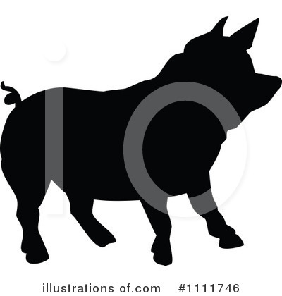 Royalty-Free (RF) Pig Clipart Illustration by Prawny Vintage - Stock Sample #1111746