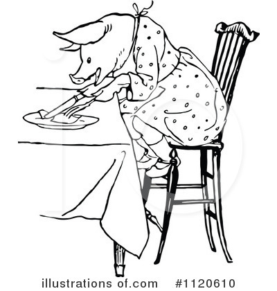 Royalty-Free (RF) Pig Clipart Illustration by Prawny Vintage - Stock Sample #1120610