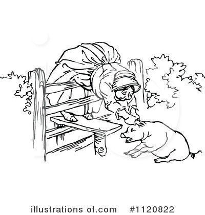 Royalty-Free (RF) Pig Clipart Illustration by Prawny Vintage - Stock Sample #1120822