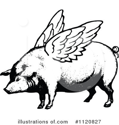 Royalty-Free (RF) Pig Clipart Illustration by Prawny Vintage - Stock Sample #1120827