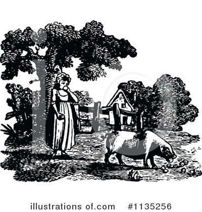 Royalty-Free (RF) Pig Clipart Illustration by Prawny Vintage - Stock Sample #1135256