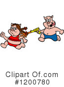 Pig Clipart #1200780 by LaffToon