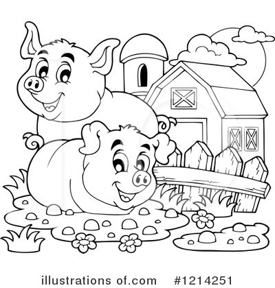 Royalty-Free (RF) Pig Clipart Illustration by visekart - Stock Sample #1214251