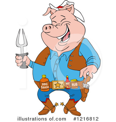 Royalty-Free (RF) Pig Clipart Illustration by LaffToon - Stock Sample #1216812