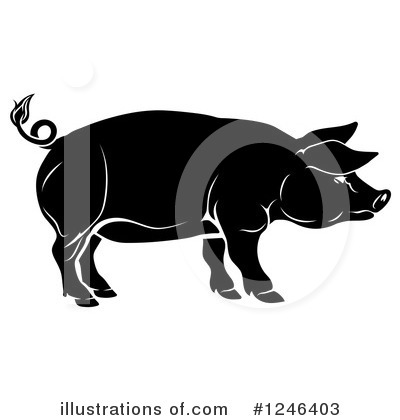 Royalty-Free (RF) Pig Clipart Illustration by AtStockIllustration - Stock Sample #1246403