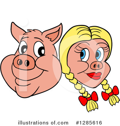 Royalty-Free (RF) Pig Clipart Illustration by LaffToon - Stock Sample #1285616