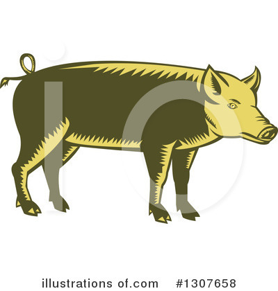 Royalty-Free (RF) Pig Clipart Illustration by patrimonio - Stock Sample #1307658