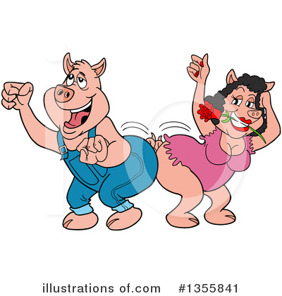 Royalty-Free (RF) Pig Clipart Illustration by LaffToon - Stock Sample #1355841