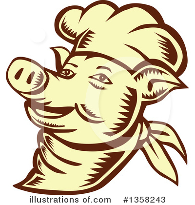 Royalty-Free (RF) Pig Clipart Illustration by patrimonio - Stock Sample #1358243