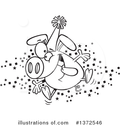 Royalty-Free (RF) Pig Clipart Illustration by toonaday - Stock Sample #1372546
