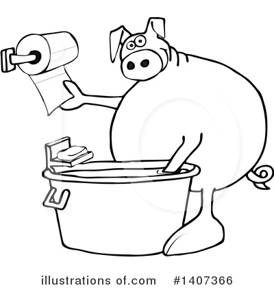 Royalty-Free (RF) Pig Clipart Illustration by djart - Stock Sample #1407366