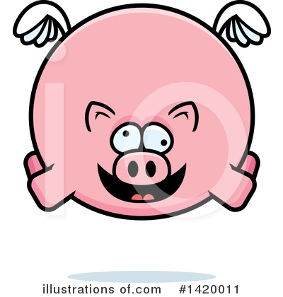 Flying Pig Clipart #1420011 by Cory Thoman