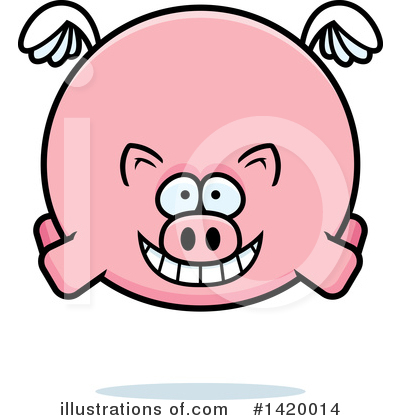 Flying Pig Clipart #1420014 by Cory Thoman