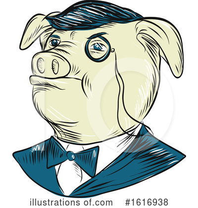 Royalty-Free (RF) Pig Clipart Illustration by patrimonio - Stock Sample #1616938