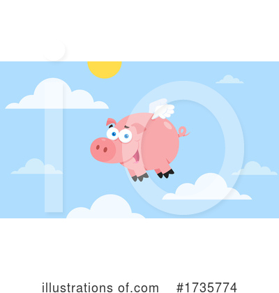 Flying Pig Clipart #1735774 by Hit Toon