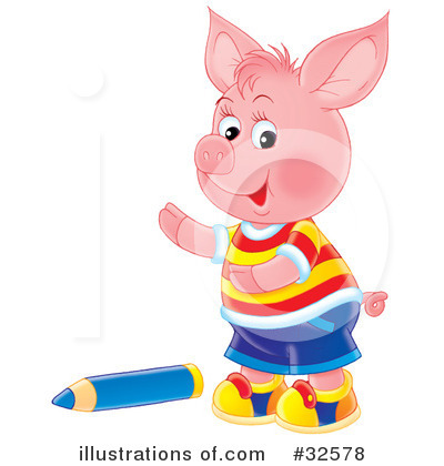 Royalty-Free (RF) Pig Clipart Illustration by Alex Bannykh - Stock Sample #32578
