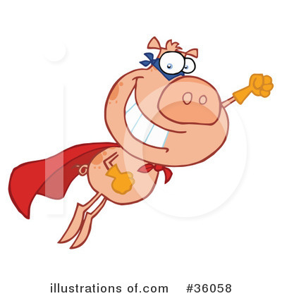 Flying Pig Clipart #36058 by Hit Toon