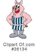 Pig Clipart #36134 by Dennis Holmes Designs