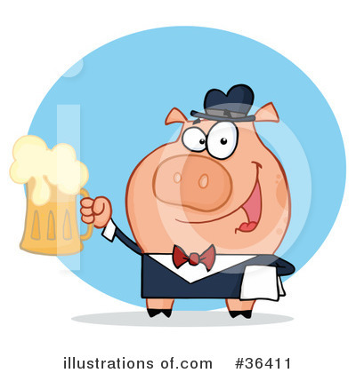 Royalty-Free (RF) Pig Clipart Illustration by Hit Toon - Stock Sample #36411