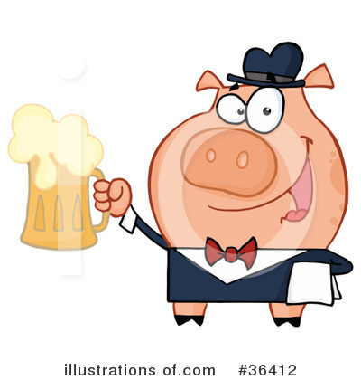 Royalty-Free (RF) Pig Clipart Illustration by Hit Toon - Stock Sample #36412