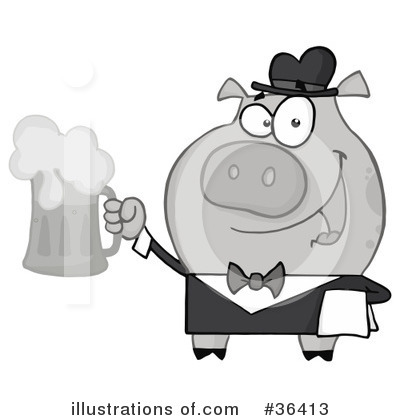 Royalty-Free (RF) Pig Clipart Illustration by Hit Toon - Stock Sample #36413